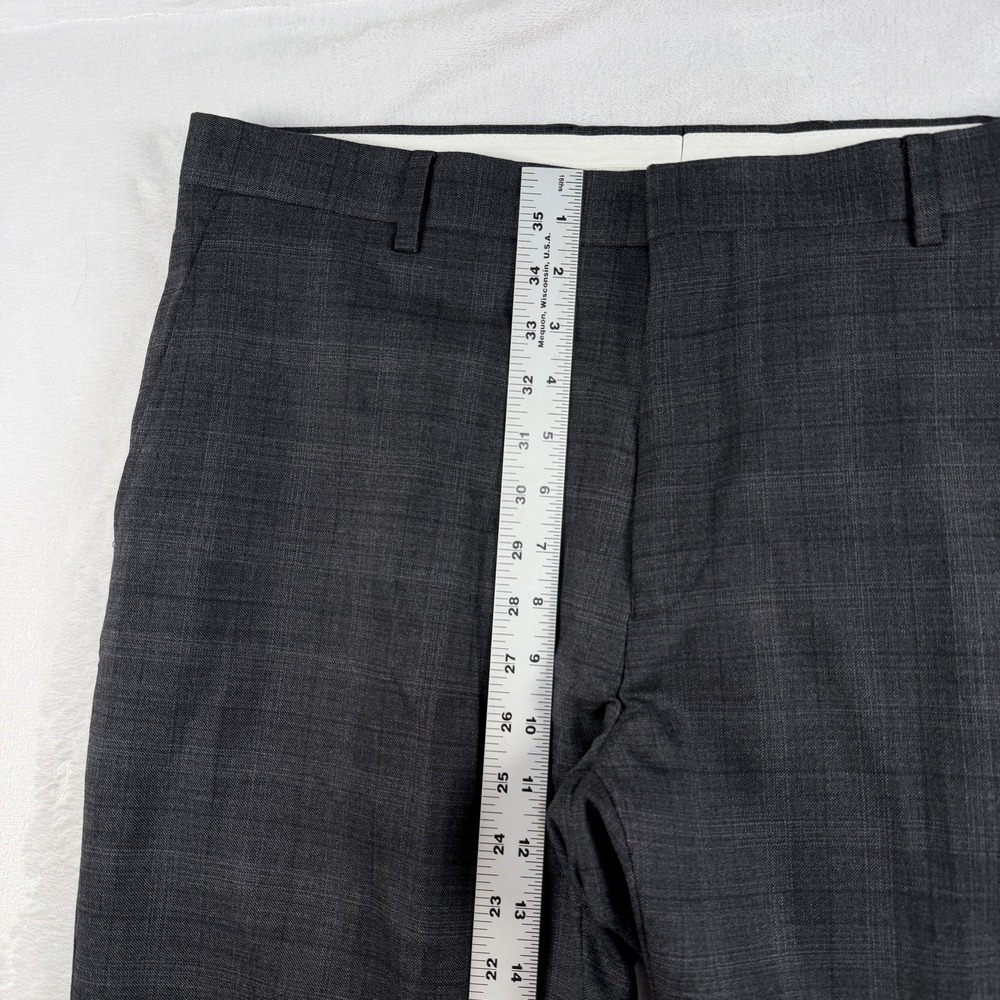 Jos A Bank 1905 2 Pc Suit Men 42S 36x28 Slim Fit Gray Plaid Wool Spandex Stretch - Picture 12 of 16